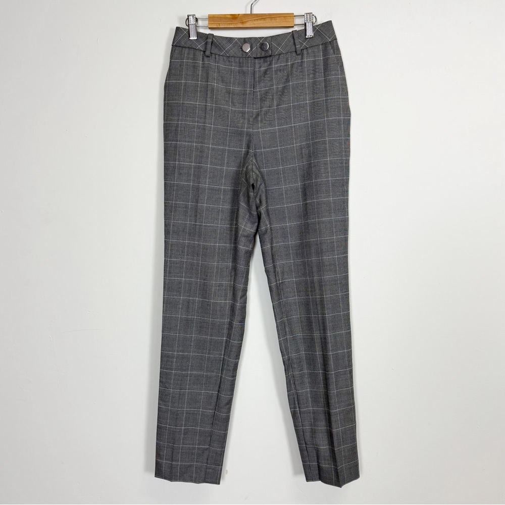 Hugo Boss Dress Pants Womens 2 Gray Plaid Wool NWOT NEW